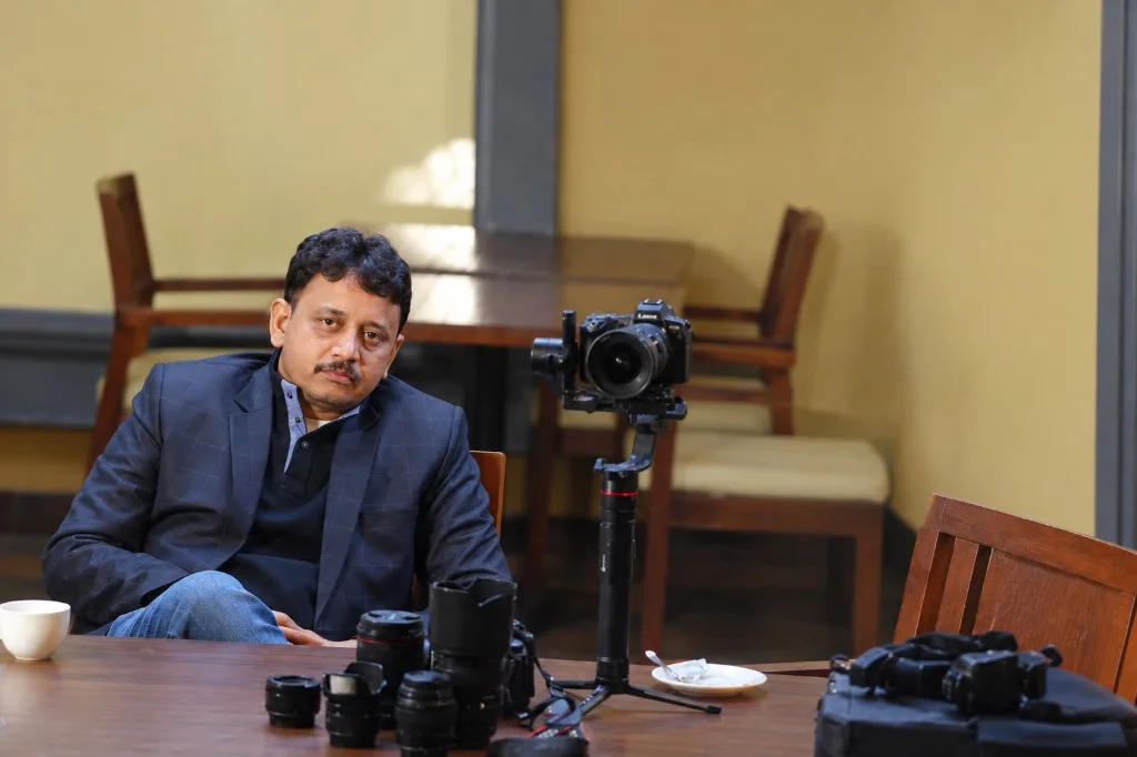 Narender Kumar (Bablu), founder of BWS Films, with professional camera equipment
